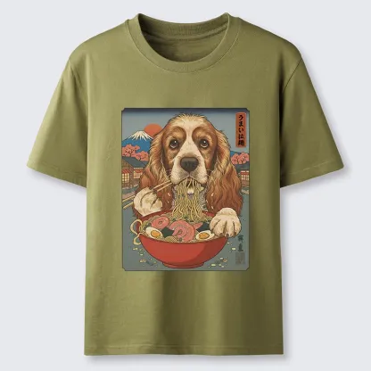 Tokyo-Tiger Dog Slurping Ramen In Japanese Style Classic T-Shirt