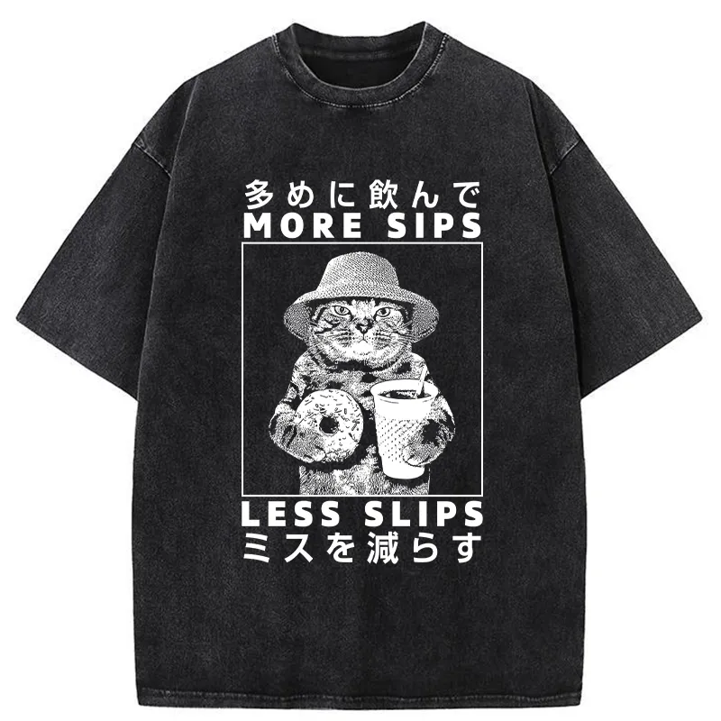 Tokyo-Tiger More Sips Less Slips Washed T-Shirt