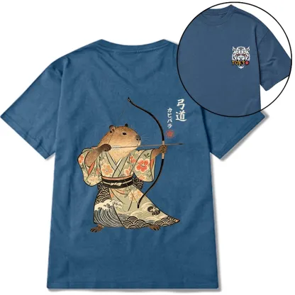 Tokyo-Tiger Capybara Archery Front Back Classic T-Shirt