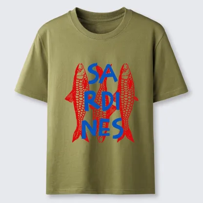 Tokyo-Tiger Vibrant Red Sardines Art Classic T-Shirt