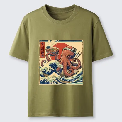 Tokyo-Tiger Ukiyo-E Octopus Ramen Master Classic T-Shirt