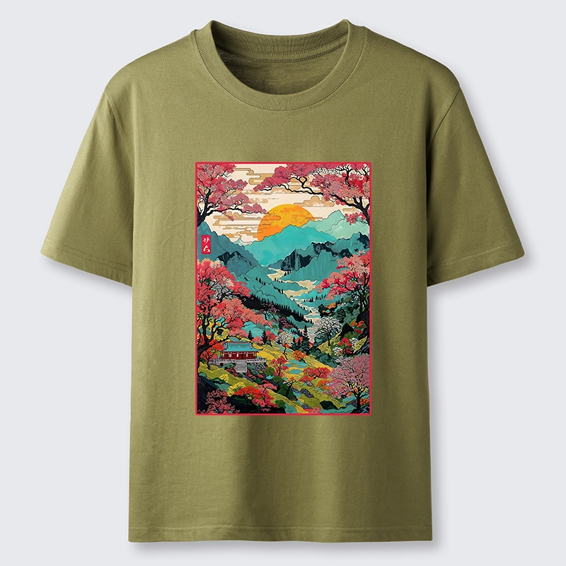 Tokyo-Tiger Golden Sun Over Serene Valley Classic T-Shirt