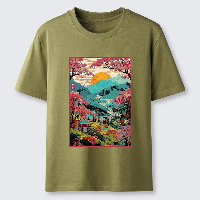 Tokyo-Tiger Golden Sun Over Serene Valley Classic T-Shirt
