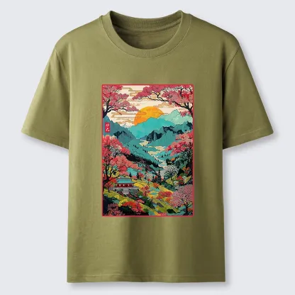 Tokyo-Tiger Golden Sun Over Serene Valley Classic T-Shirt