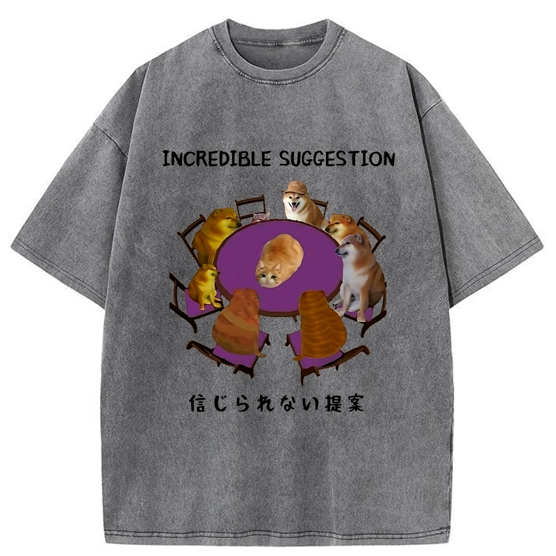 Tokyo-Tiger Funny Incredible Suggestion Washed T-Shirt