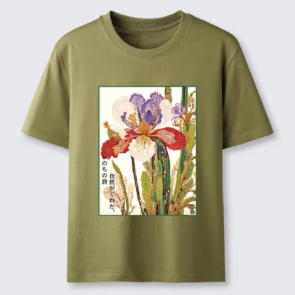 Tokyo-Tiger Vintage Japanese Flower Painting Classic T-Shirt