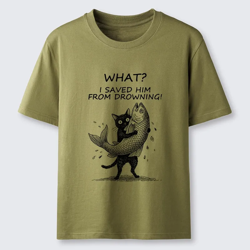 Tokyo-Tiger Cat Claims Fish Saving Meme Classic T-Shirt