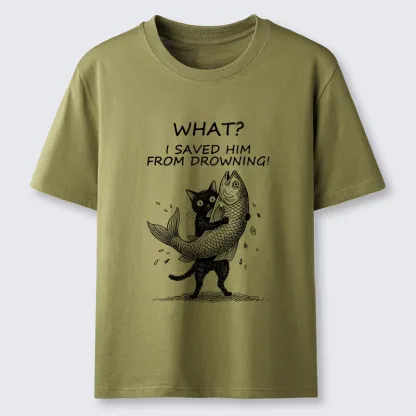 Tokyo-Tiger Cat Claims Fish Saving Meme Classic T-Shirt