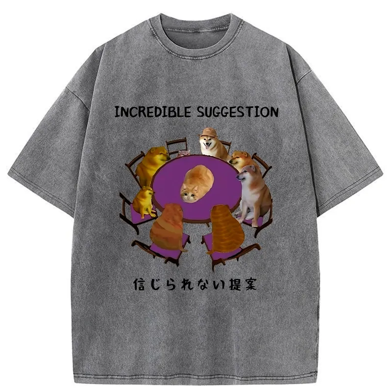 Tokyo-Tiger Funny Incredible Suggestion Washed T-Shirt