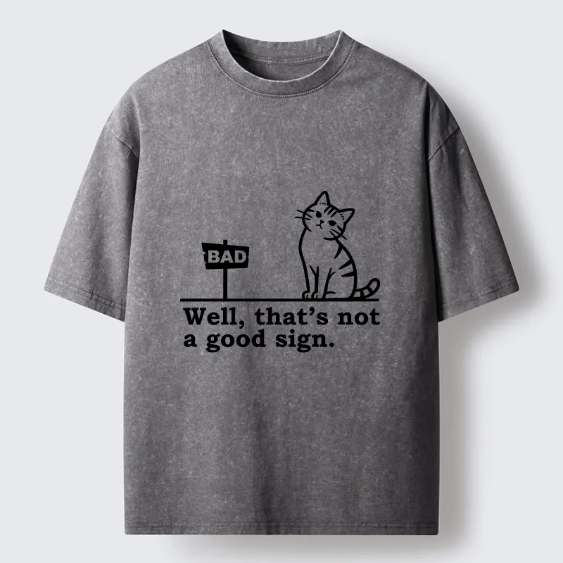 Tokyo-Tiger Meme Cat With Bad Sign Washed T-Shirt