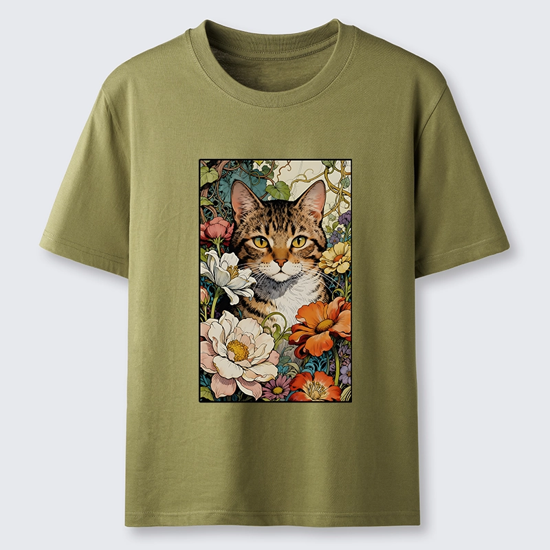 Tokyo-Tiger A Cat Hidden In Flowers Classic T-Shirt