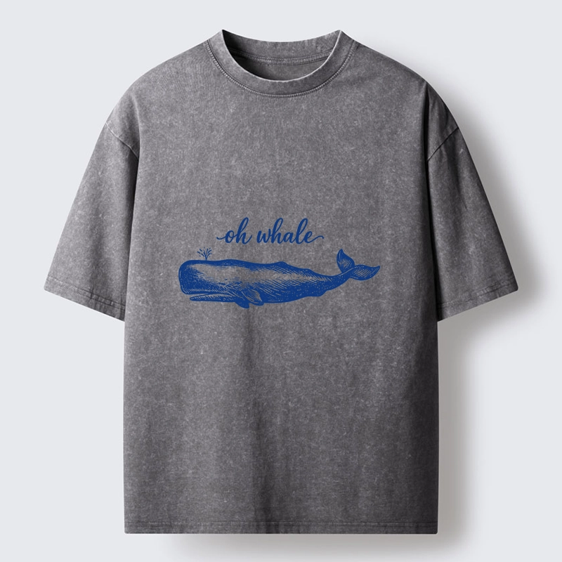 Tokyo-Tiger Oh Whale I Dont Care Washed T-Shirt