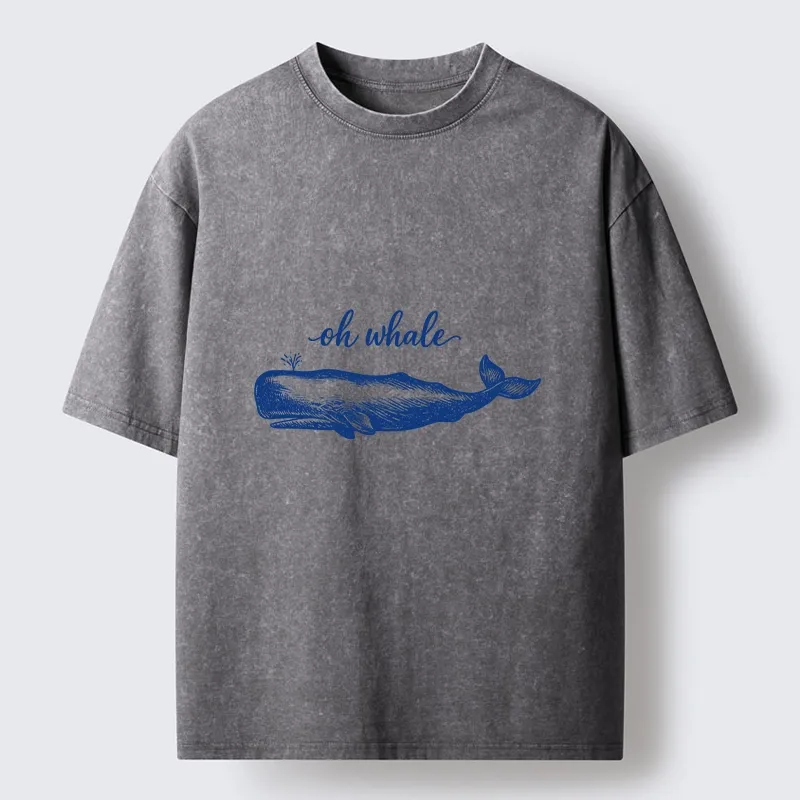 Tokyo-Tiger Oh Whale I Dont Care Washed T-Shirt