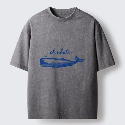 Tokyo-Tiger Oh Whale I Dont Care Washed T-Shirt