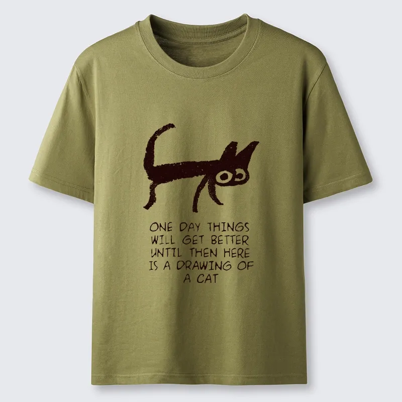 Tokyo-Tiger Cat Cheer Up Drawing Classic T-Shirt