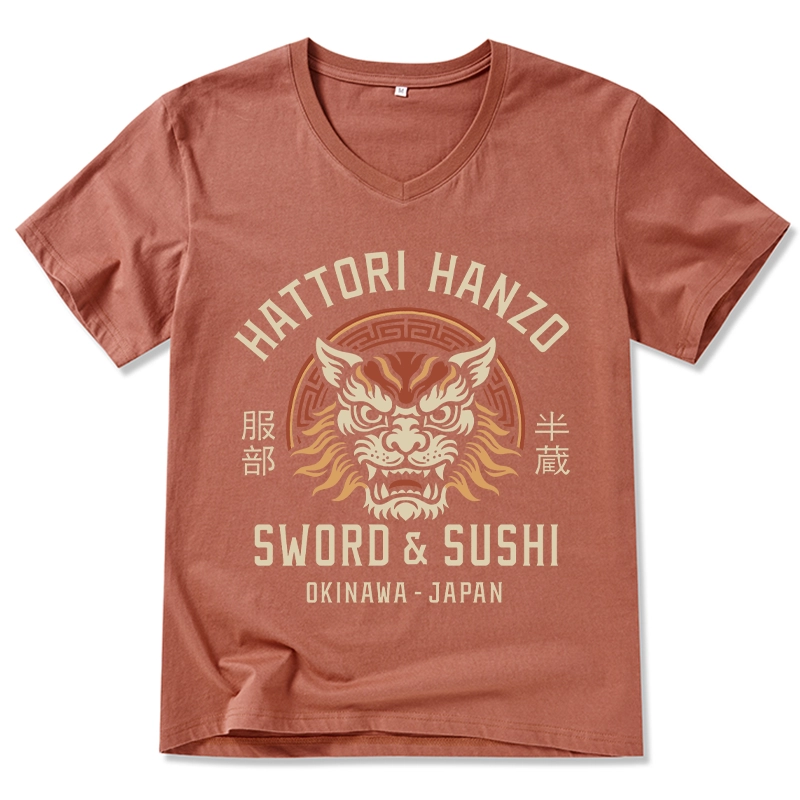 Tokyo-Tiger Hattori Lion Japanese Samurai V-Neck Classic T-Shirt