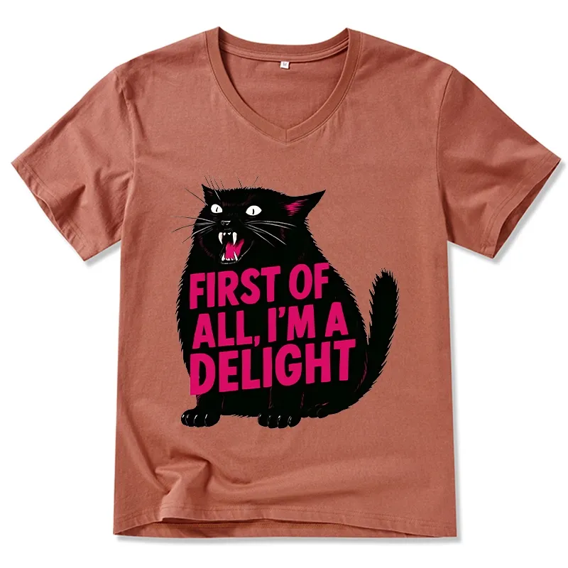 Tokyo-Tiger Roaring Black Cat V-Neck Classic T-Shirt