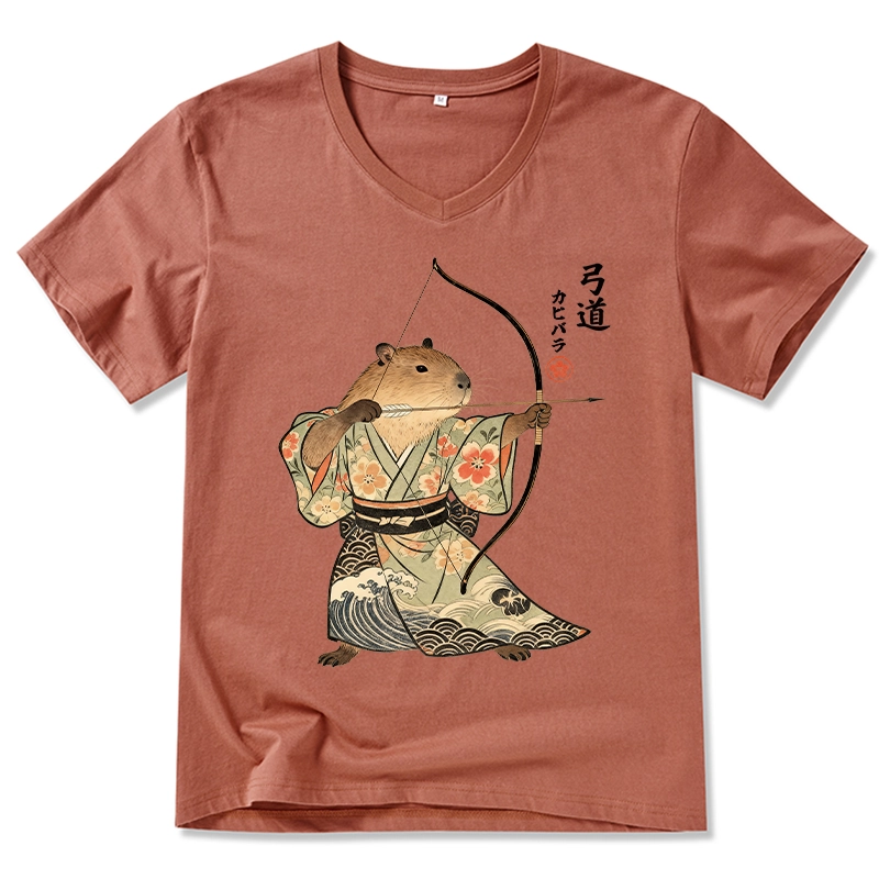 Tokyo-Tiger Capybara Archery V-Neck Classic T-Shirt