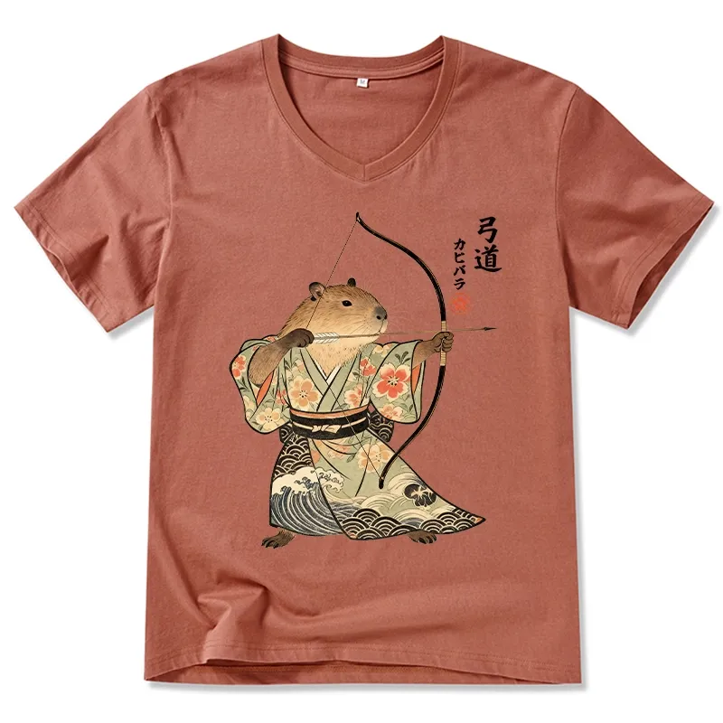 Tokyo-Tiger Capybara Archery V-Neck Classic T-Shirt