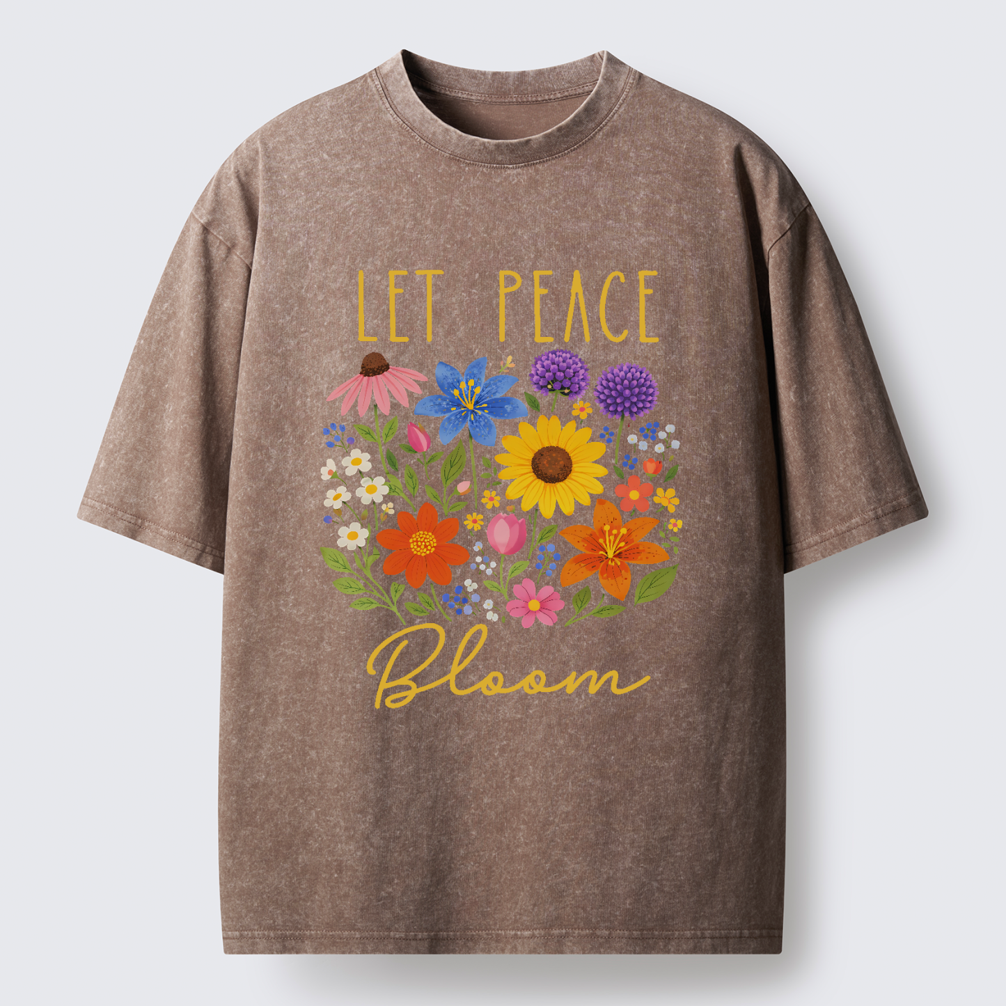 Tokyo-Tiger Let Peace Bloom Washed T-Shirt
