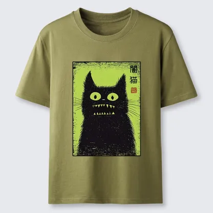Tokyo-Tiger Spooky Black Cat Japanese Classic T-Shirt