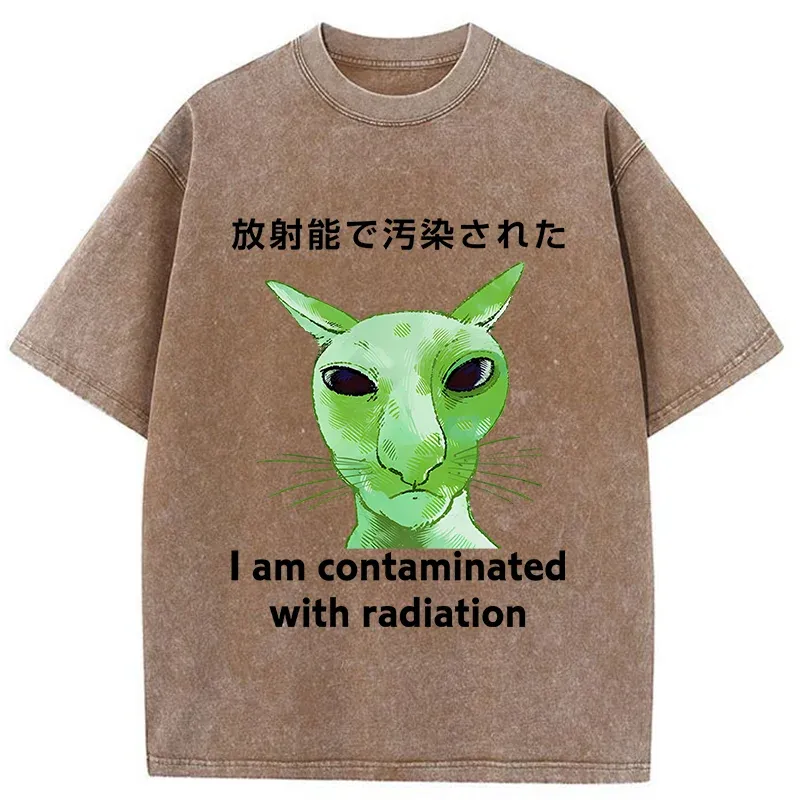 Tokyo-Tiger Radiation-exposed Cat Washed T-Shirt