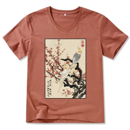 Tokyo-Tiger Whispers of Silent Blossoms V-Neck Classic T-Shirt