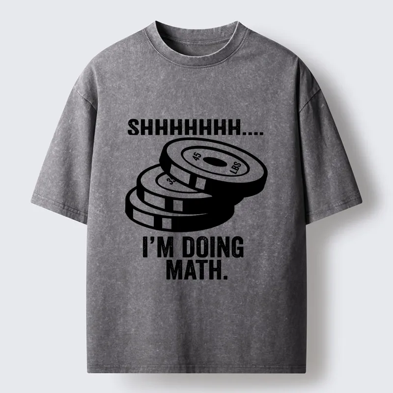 Tokyo-Tiger Shhh Im Calculating Weights Washed T-Shirt