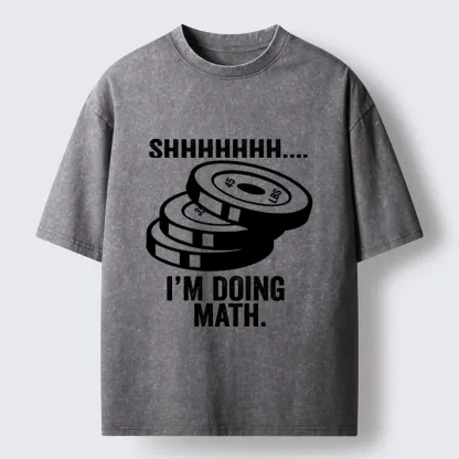 Tokyo-Tiger Shhh Im Calculating Weights Washed T-Shirt