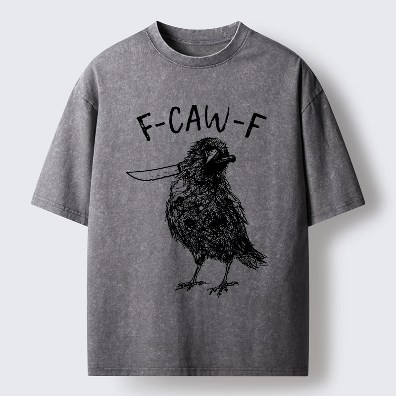 Tokyo-Tiger Angry Crow With A Knife Meme Washed T-Shirt