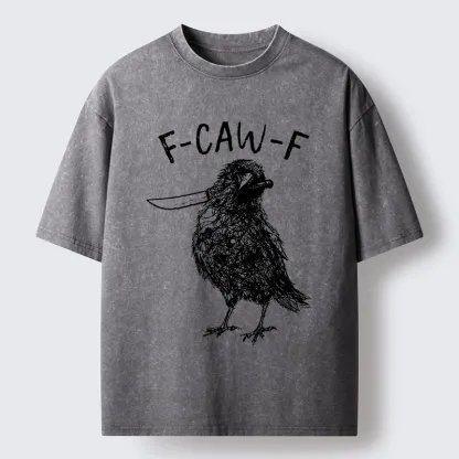 Tokyo-Tiger Angry Crow With A Knife Meme Washed T-Shirt