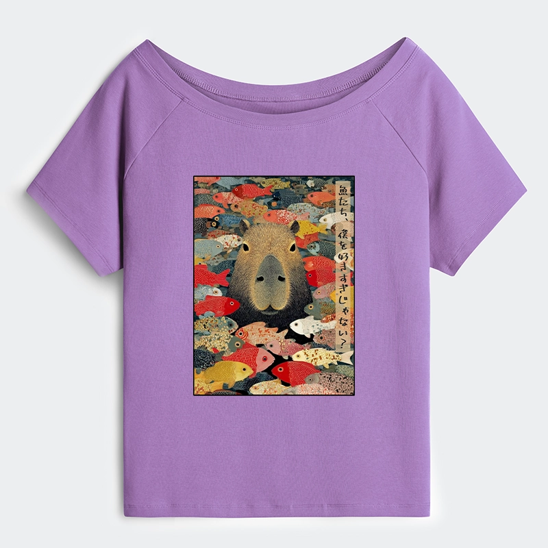 Tokyo-Tiger Am I Too Lovable? Off Shoulder T-Shirt