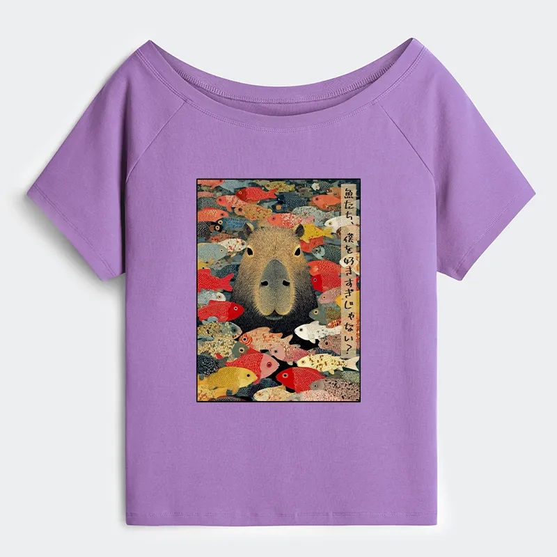 Tokyo-Tiger Am I Too Lovable? Off Shoulder T-Shirt