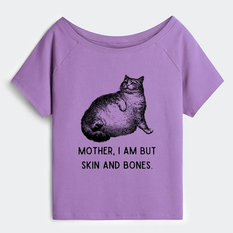 Tokyo-Tiger Skin & Bones Cat Off Shoulder T-Shirt