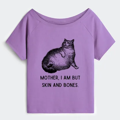 Tokyo-Tiger Skin & Bones Cat Off Shoulder T-Shirt