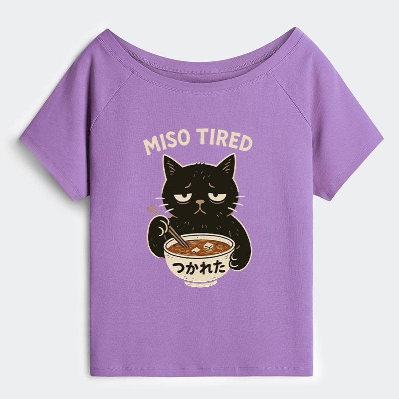 Tokyo-Tiger I’m So Tired Off Shoulder T-Shirt