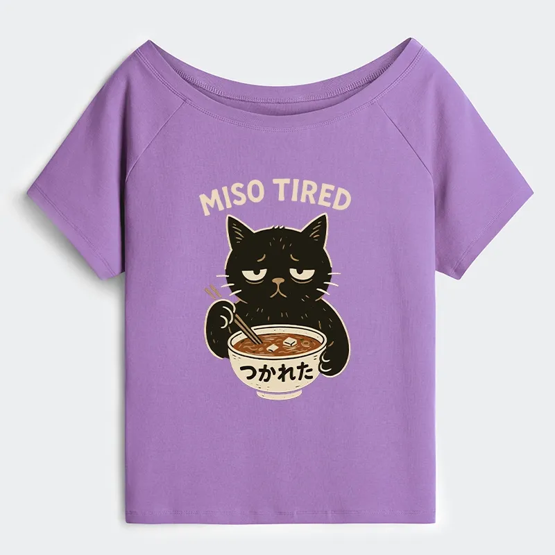 Tokyo-Tiger I’m So Tired Off Shoulder T-Shirt