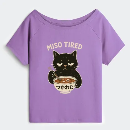 Tokyo-Tiger I’m So Tired Off Shoulder T-Shirt