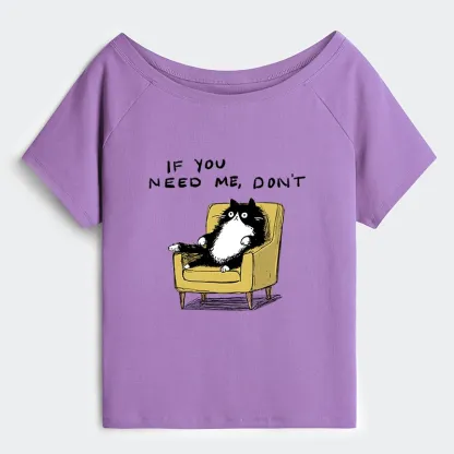 Tokyo-Tiger Unavailable Cat Off Shoulder T-Shirt