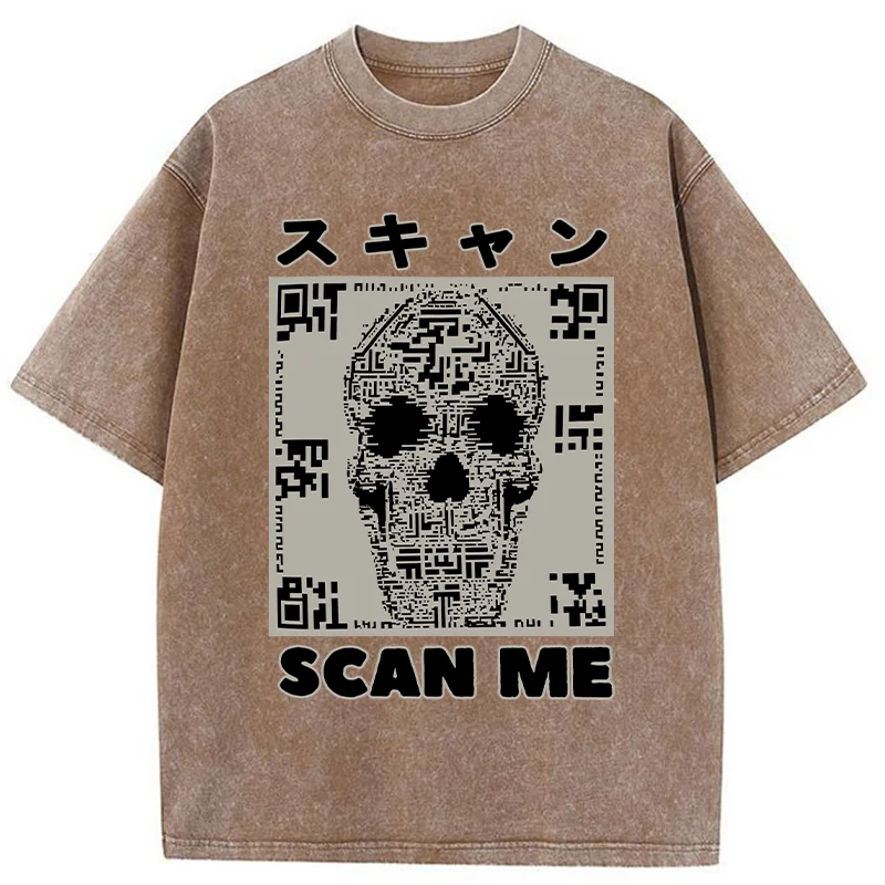 Tokyo-Tiger Please Scan Me Washed T-Shirt