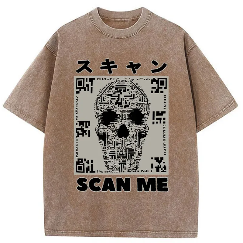 Tokyo-Tiger Please Scan Me Washed T-Shirt