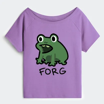 Tokyo-Tiger Funny Forg Japan Off Shoulder T-Shirt