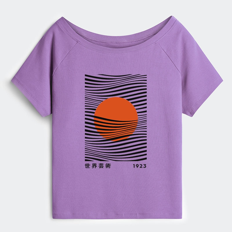 Tokyo-Tiger Minimalist Art Sun Off Shoulder T-Shirt