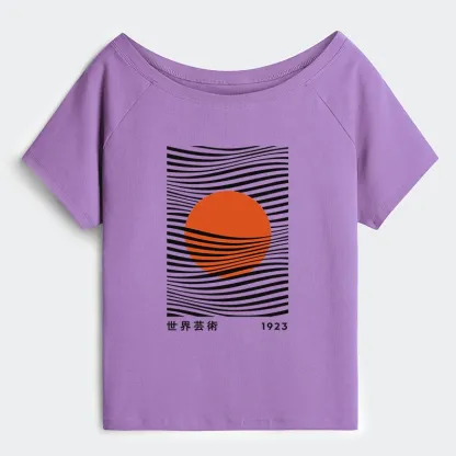 Tokyo-Tiger Minimalist Art Sun Off Shoulder T-Shirt