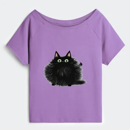 Tokyo-Tiger Cat's Approval Off Shoulder T-Shirt