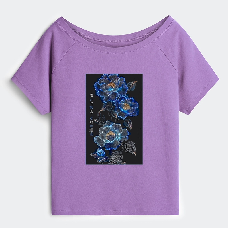 Tokyo-Tiger The Sea Of Flowers In The Darkness Off Shoulder T-Shirt