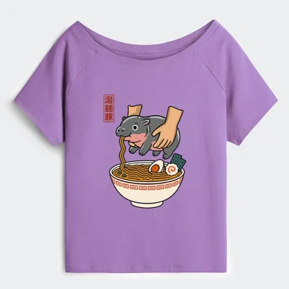 Tokyo-Tiger Noodles Got Me Off Shoulder T-Shirt