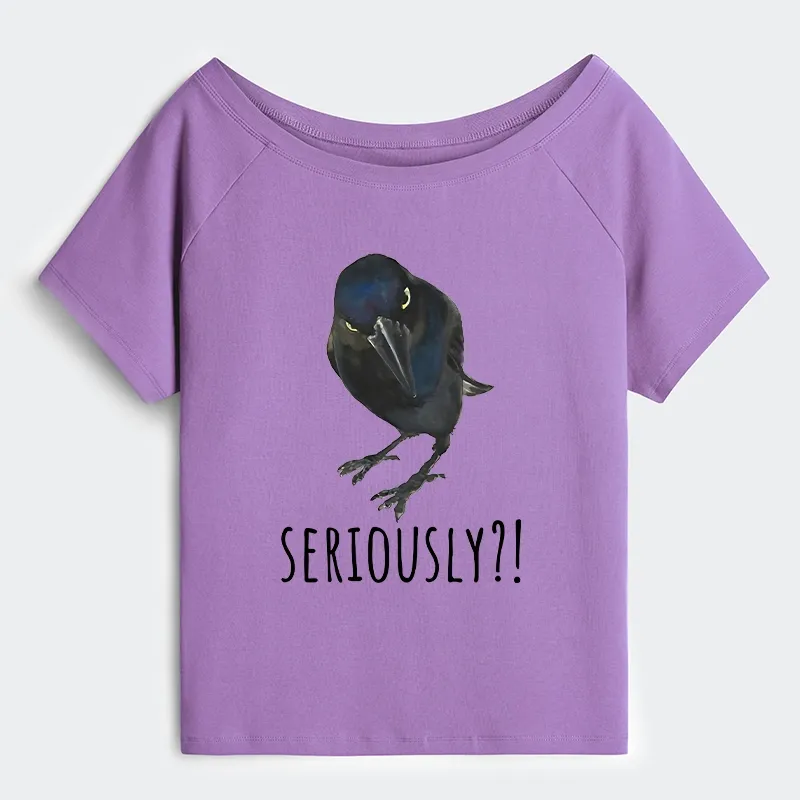 Tokyo-Tiger Raven's Question Off Shoulder T-Shirt