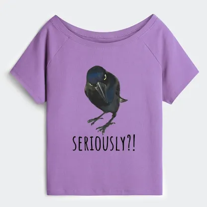 Tokyo-Tiger Raven's Question Off Shoulder T-Shirt