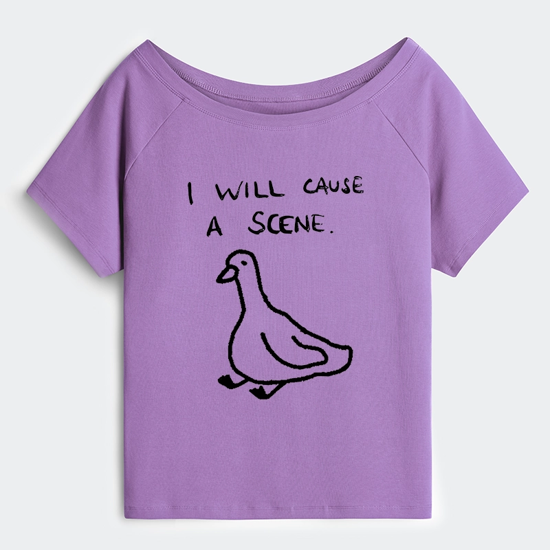 Tokyo-Tiger Stupid Goose Funny Japan Retro Off Shoulder T-Shirt